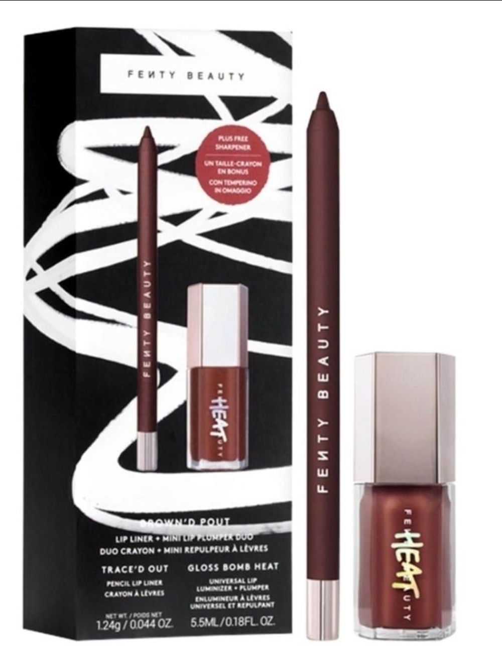 The FentyBeauty Brown'd Pout Lip Liner +MiniLip Plumper Duo LIMITED ED-SOLDOUT